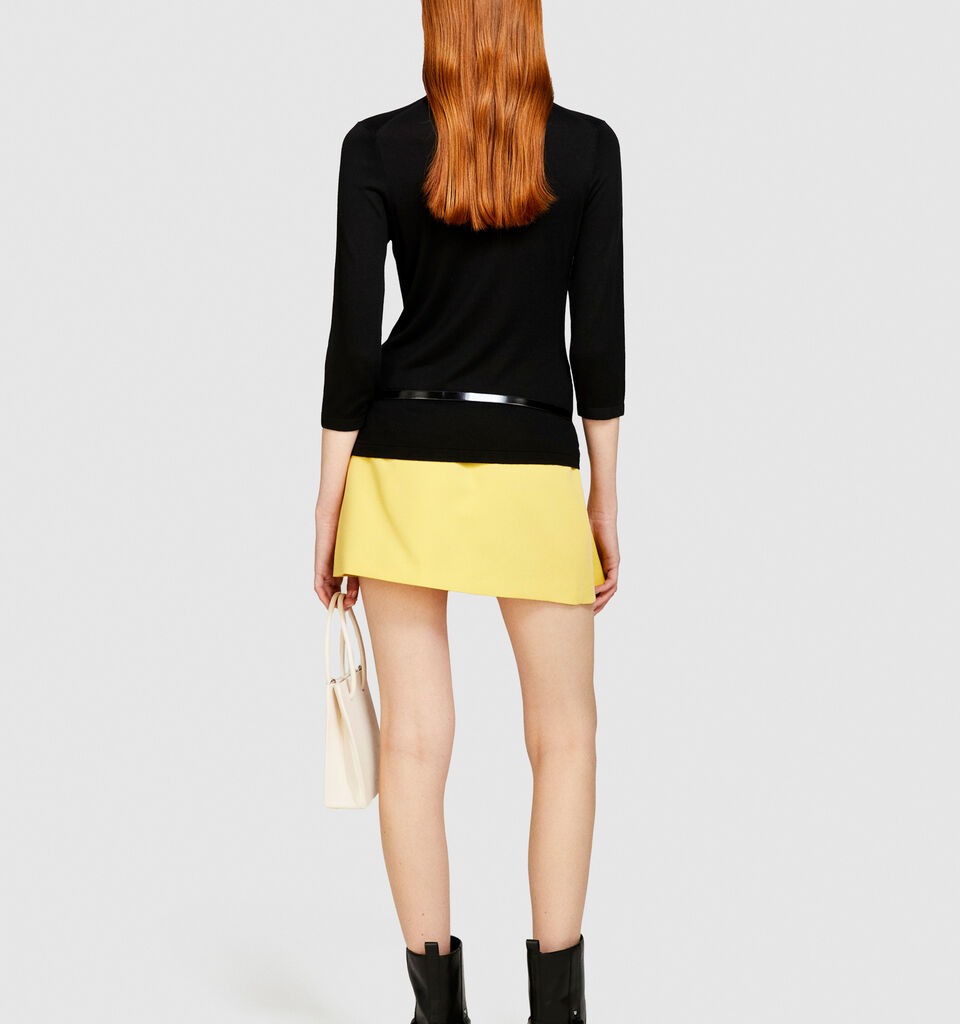 Turtleneck in silk blend - women's high neck sweaters - Black | Sisley image number 3